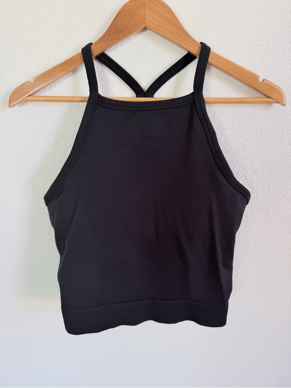 all in motion Black High-Neck Cropped Tank